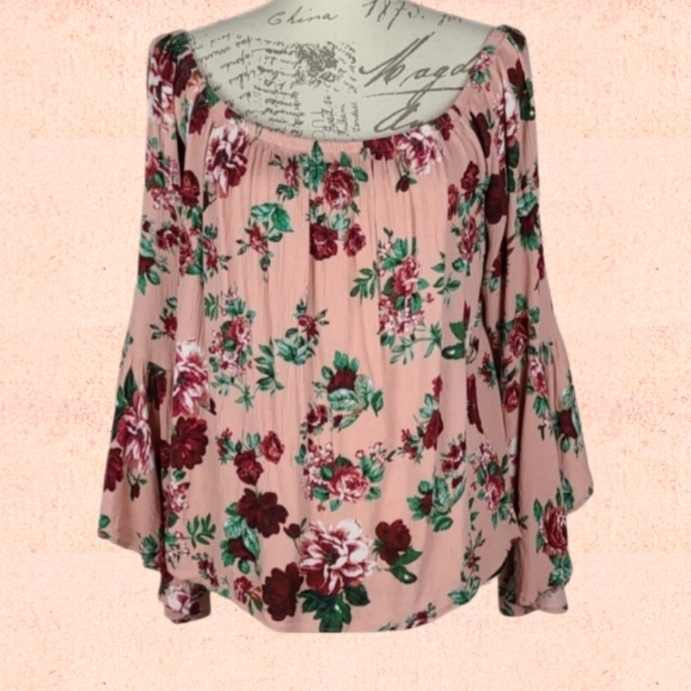 Rose Pink Longsleeve Blouse Top